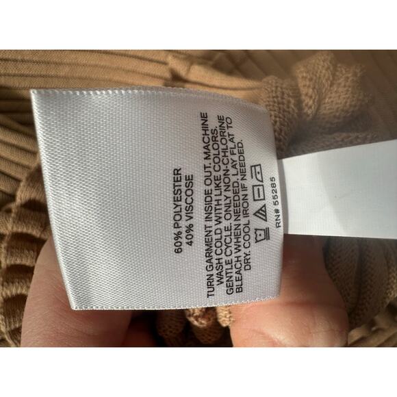 Express Women's Ribbed Crew-Neck Maxi Sweater Dress Beige Long Sleeve L Classic - Picture 10 of 10